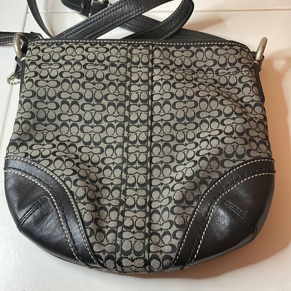 Black Coach Crossbody Purse with Silver Hardware - Picture 2 of 5